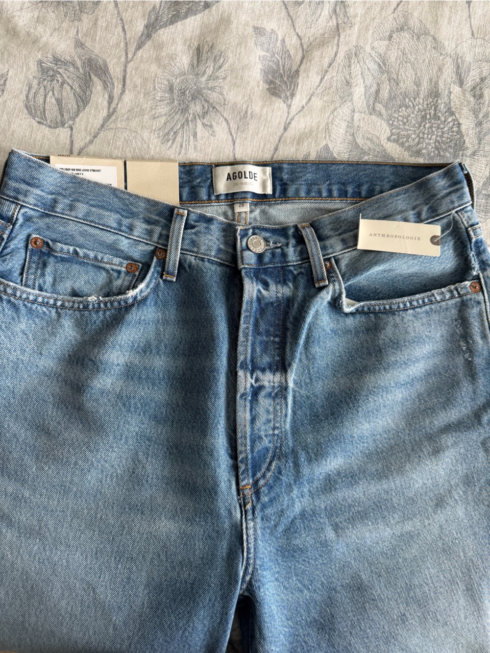 NWT Agolde 90’s Crop Mid Rise Loose straight Jeans - Picture 6 of 9